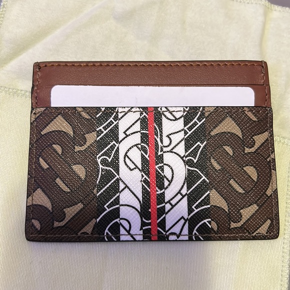 Burberry Unisex Multi-Color Leather Logo Print Credit Card Case - Picture 2 of 4